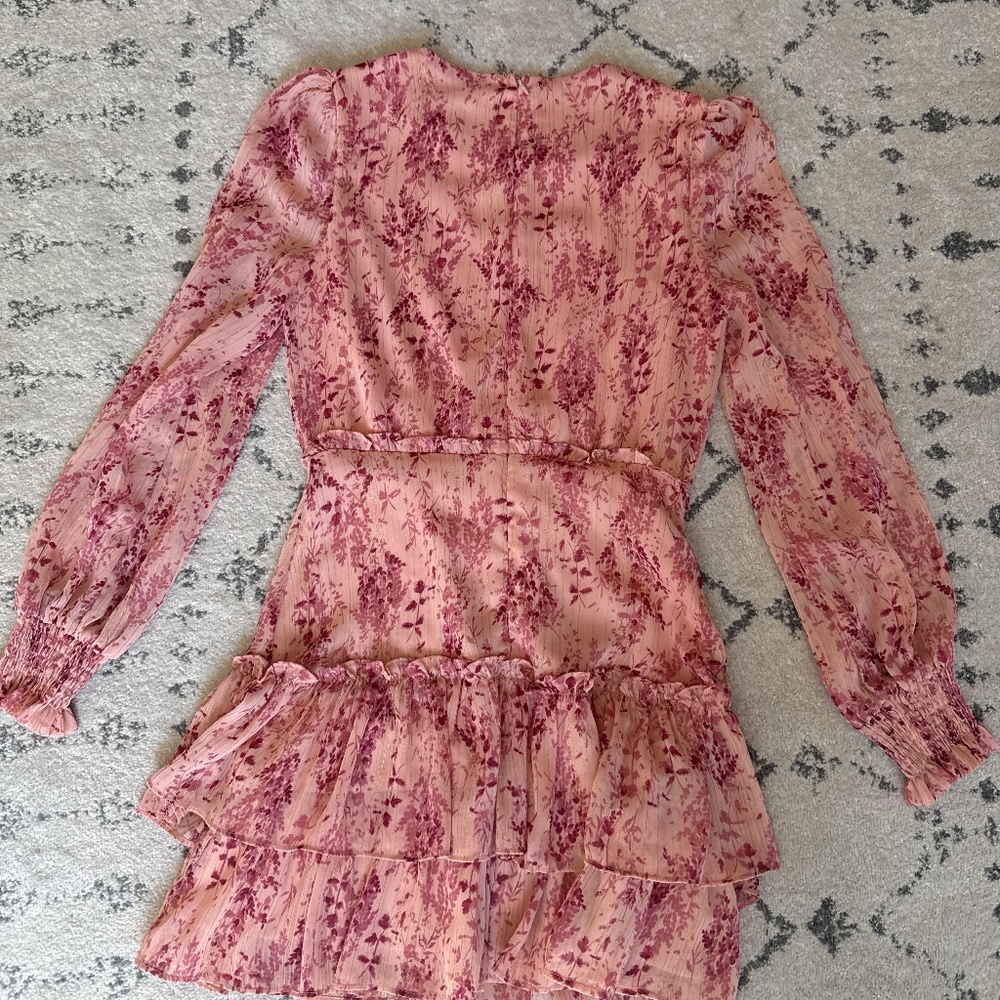 Pink floral aqua dress